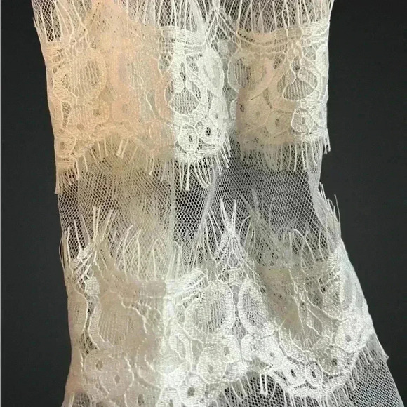 Active Seller! Rain Tee Lace Sleeves White Hem Tie New With Tags - Picture 3 of 11